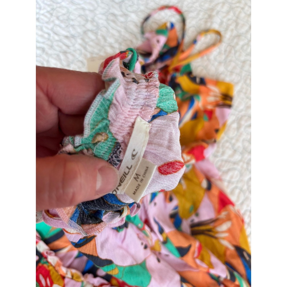 O'Neill Simone Womens Floral Halter Mini Dress Multicolor Tropical Size Medium - Picture 8 of 8
